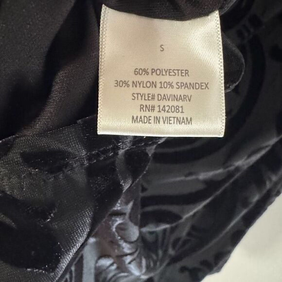 Francesca’s Velour Art Deco Little Black Cocktail Party Halter Mini Dress S - Picture 8 of 8